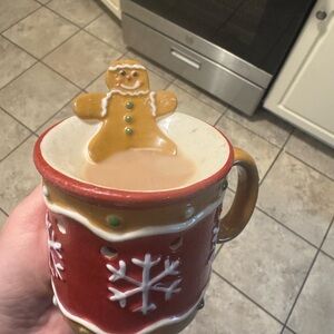 Scentsy Red and Brown Gingerbread Mug Candle Holder